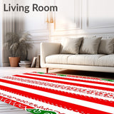 Cane Stripe Design with Peppermint Swirl Accents Winter Theme(Red)