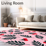 Abstract Holly Berry Branch Decorative Nature Inspired Area(Pink)