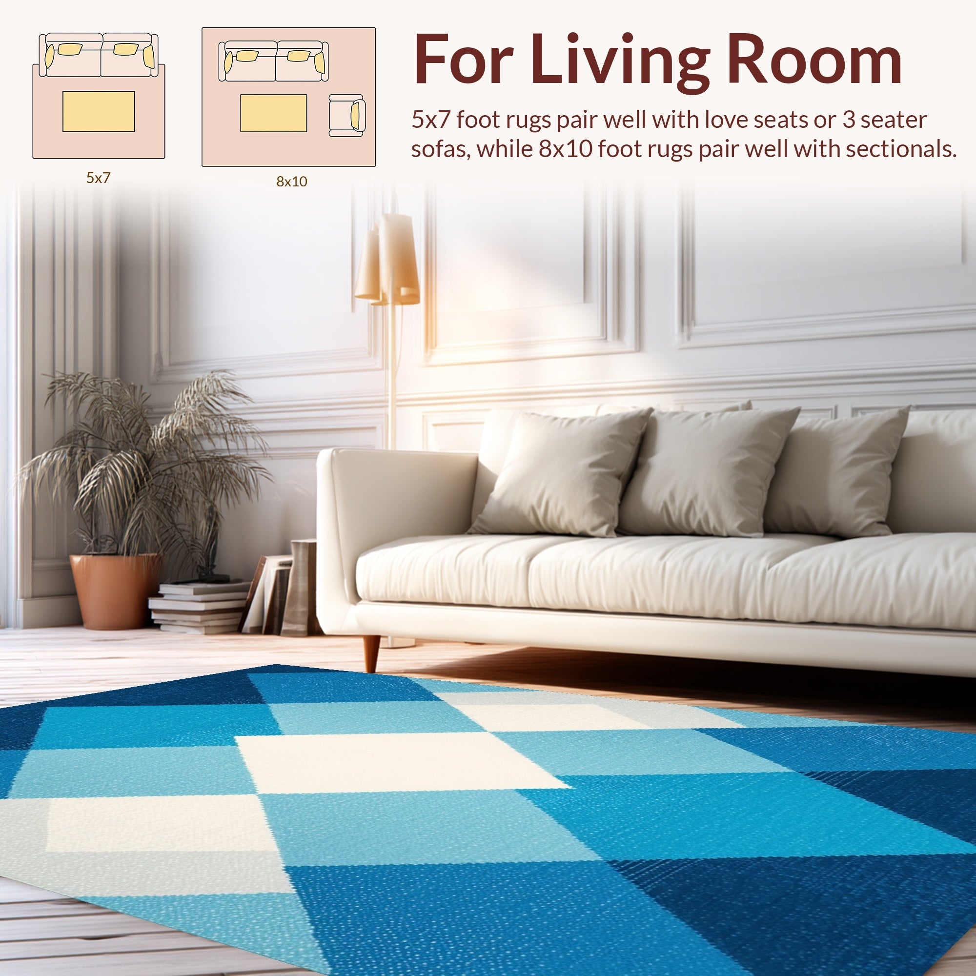 Ultra Soft Area Rug, Non Slip, Stain Resistant, Washable Area Rugs for Living Room, Bedroom, boys bedroom space rug(Blue) - ODIKA