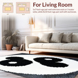 Ultra Soft Area Rug, Non Slip, Stain Resistant, Washable Area Rugs for Living Room, Bedroom, Yin Yang Doormat Rug(Black) - ODIKA
