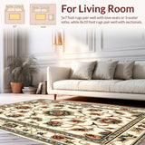 vintage floral low pile(Beige)