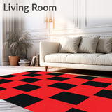 Buffalo Check Plaid with Traditional Woodsman Motif Anti Slip Base(Red)