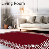Art Snowberry Lattice with Stylized Ferns and Curved Festive Motifs(Red)
