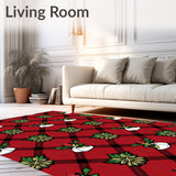 Festive Tartan with Classic Holiday Pinecone Ornamentation(Red)