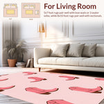 Ultra Soft Area Rug, Non Slip, Stain Resistant, Washable Area Rugs for Living Room, Bedroom, Trendy Pink Cowgirl Playroom Mat(Pink) - ODIKA