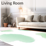Abstract Watercolor Splash Motif Machine Floor Covering(Green)