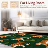 Large Green Dining Room Animal Print(Green)