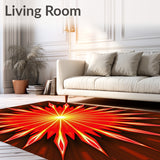Starburst Explosion Design with Radiating Rays and Crystalline(Red)