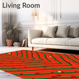 Layered Chevron Waves with Holiday Inspired Floral(Red)