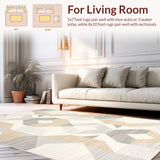Whispering Sands Geometric Area Contemporary Neutral Toned Home Accent(Beige)