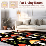 Playful Black Mushroom Anti Fatigue Mat(Red)