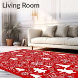 Festive Snowflake Cascade With Whimsical Winter Characters(Red)