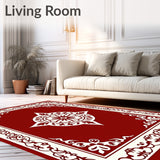 Festive Laurel Medallion Boho Motif with Vintage Scrollwork Detailing(Red)
