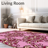 Damask Scroll with Baroque Flourish Details(Pink)