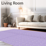 Lavender Herringbone Interlocking with Delicate Floral Accents(Purple)