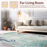 Marine Life Inspired Plush Bedside with Stylized Seahorse and Shell Motifs(Blue)