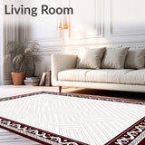 Elegant Interlocking Chevron with Vintage Inspired Motifs(Brown)