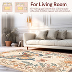 Ultra Soft Area Rug, Non Slip, Stain Resistant, Washable Area Rugs for Living Room, Bedroom, Soft Modern Butterfly Nursery Rug(Beige) - ODIKA