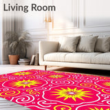 Modern Abstract Starburst Motif with Whimsical Swirl Details(Pink)