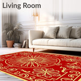Festive Starburst with Snowflake Motifs and Holiday Accents(Red)
