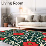 Whimsical Yuletide Scrollwork Poinsettia Filigree Artistic(Red)