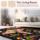 Ultra Soft Area Rug, Non Slip, Stain Resistant, Washable Area Rugs for Living Room, Bedroom, Witchy Farmhouse Fantasy(Purple) - ODIKA