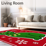 Festive Cat with Holiday Lights Motif and Snowflake Accents(Red)