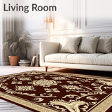 Christmas Damask Medallion Machine Decorative(Brown)