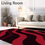 Contemporary Abstract Wave Design Featuring Bold Interlocking Curves(Red)