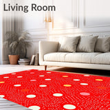 Playful Dot with Scattered Polka and Abstract Confetti(Red)