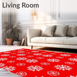 Festive Starburst Mosaic with Interlocking Snowflake Motifs(Red)