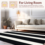 Ultra Soft Area Rug, Non Slip, Stain Resistant, Washable Area Rugs for Living Room, Bedroom, Contemporary Black Handmade Wool Living Room(Black) - ODIKA