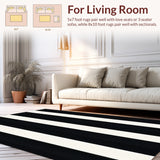 Ultra Soft Area Rug, Non Slip, Stain Resistant, Washable Area Rugs for Living Room, Bedroom, Contemporary Black Handmade Wool Living Room(Black) - ODIKA