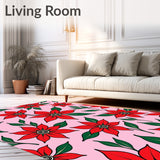 Vintage Poinsettia Bloom Design with Traditional Holiday Floral(Pink)