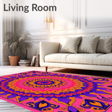 Vibrant Kaleidoscope Design with Ornate Floral(Pink)