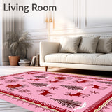 Whimsical Reindeer Sleigh Ride Arctic Adventure Holiday Fantasy(Pink)