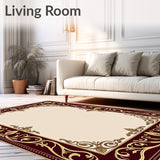 Wine Glass Motif with Interlocking Vine Scrollwork and Baroque Details(Gold)