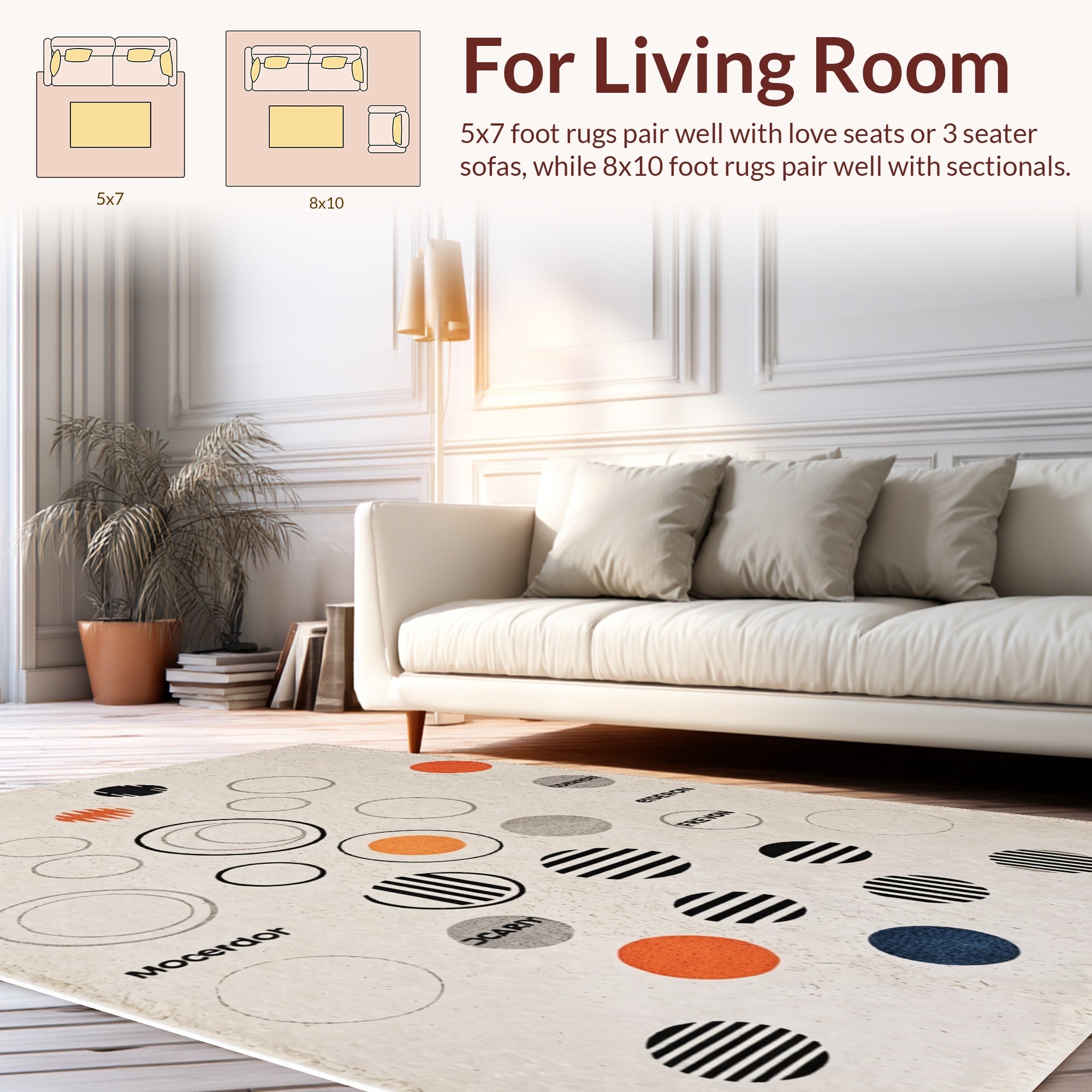 Ultra Soft Area Rug, Non Slip, Stain Resistant, Washable Area Rugs for Living Room, Bedroom, vinyl record bath mat(Beige) - ODIKA
