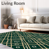 Frosted Pine Needle Interlocking Plaid with Stylized Crystal Flakes(Green)