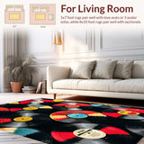 Ultra Soft Area Rug, Non Slip, Stain Resistant, Washable Area Rugs for Living Room, Bedroom, Vinyl Record Pattern Doormat(Red) - ODIKA