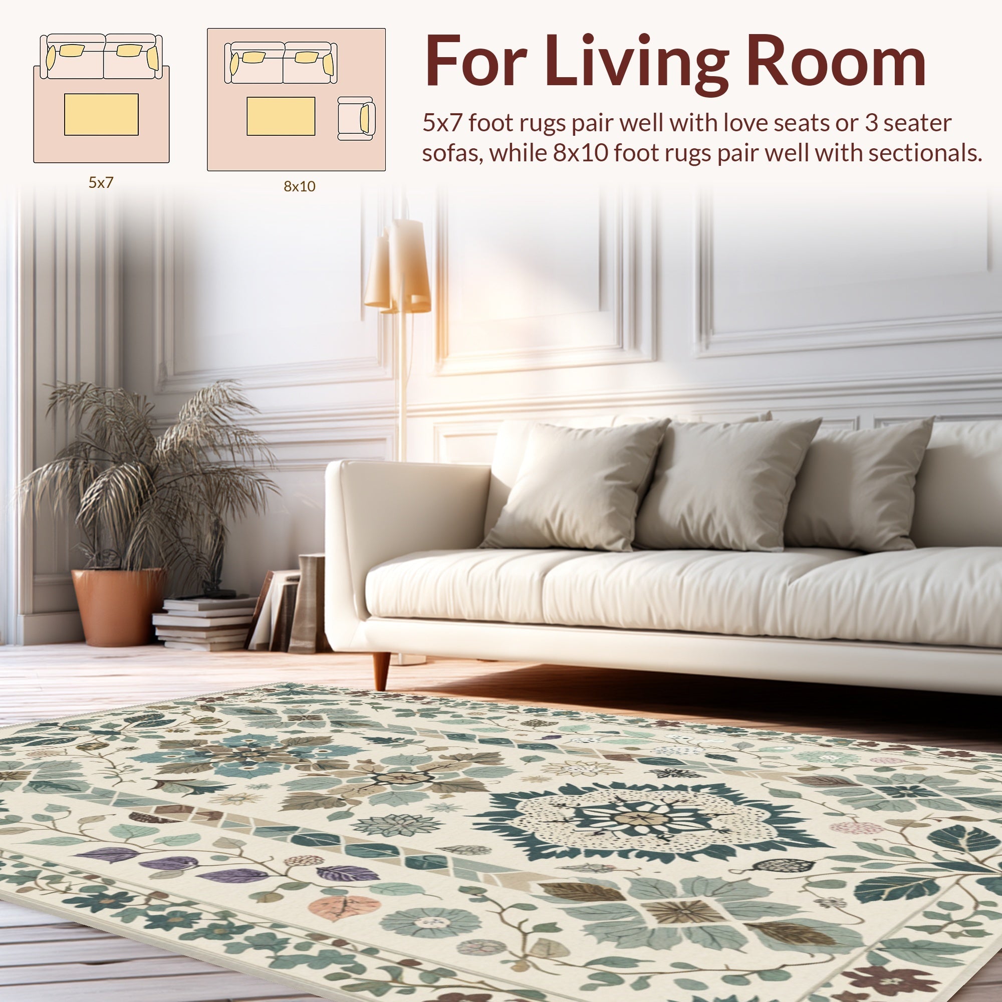 Ultra Soft Area Rug, Non Slip, Stain Resistant, Washable Area Rugs for Living Room, Bedroom, Modern Beige Stain-Resistant Kitchen Runner(Beige) - ODIKA