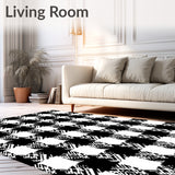 Crisp Buffalo Plaid in High Contrast with Structured Grid(Black)