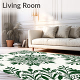 Festive Holly Leaf Medallion Boho Area(Green)