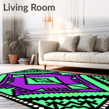Area Abstract Aztec Motif Design(Green)
