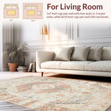 Artisan Crafted Neutral With Distressed Medallion Boho Design(Beige)