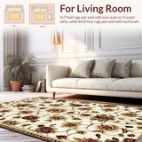 Vintage Floral Non Slip Dining Room(Beige)