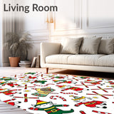 Whimsical Christmas Cat Parade With Sparkling Ornament Details(Red)