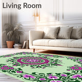 Botanical Whimsy Floral Medallion(Green)