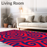 Modern Swirl Mosaic with Abstract Spiral Motifs and Artistic Accents(Red)