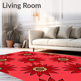 Poinsettia Bloom Medallion Design Fuzzy Accent(Red)
